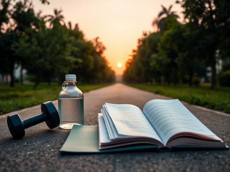 Flick International Serene outdoor scene with workout gear and a book at sunrise