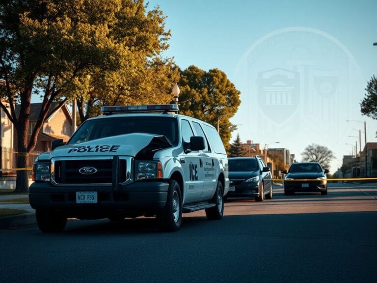 Flick International Damaged ICE vehicle at the scene of a collision in St. Paul, Minnesota