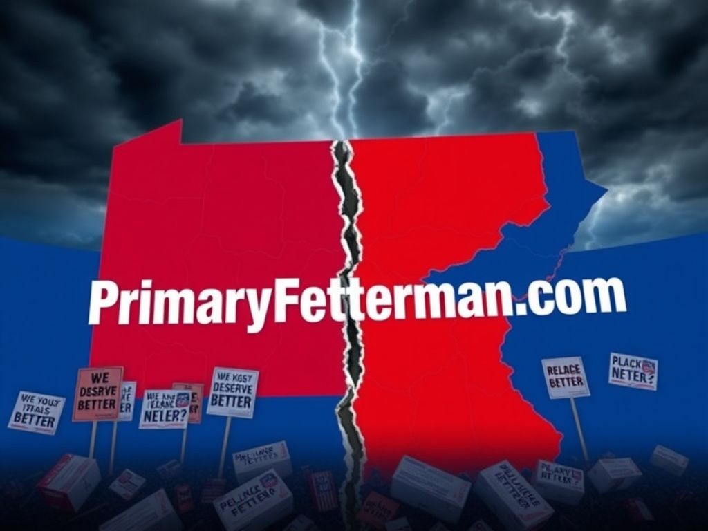Flick International A political map of Pennsylvania with contrasting blue and red areas highlighting divisions in progressive and moderate politics.