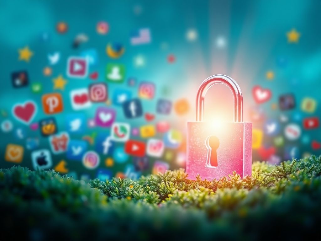 Flick International Abstract digital representation of social media icons fading away