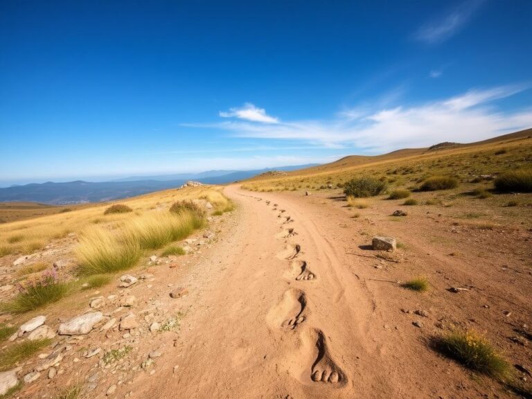 Flick International A barefoot traveler walking along a winding path through diverse terrains from Istanbul to Ireland