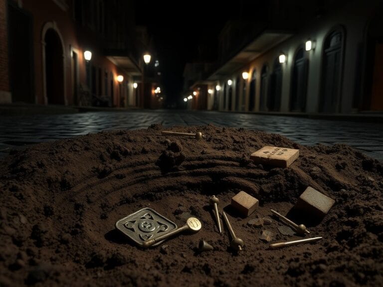 Flick International Archaeological dig site in the French Quarter showcasing burnt clay and historical artifacts