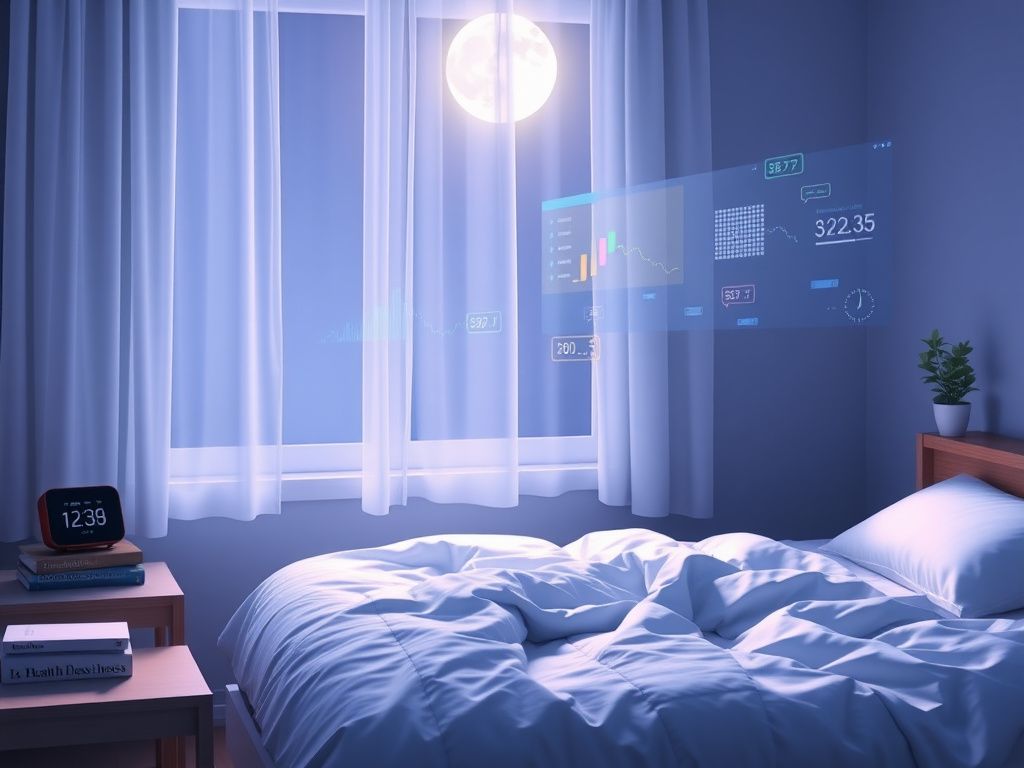 Flick International A serene bedroom scene showcasing a cozy bed illuminated by moonlight, symbolizing quality sleep.