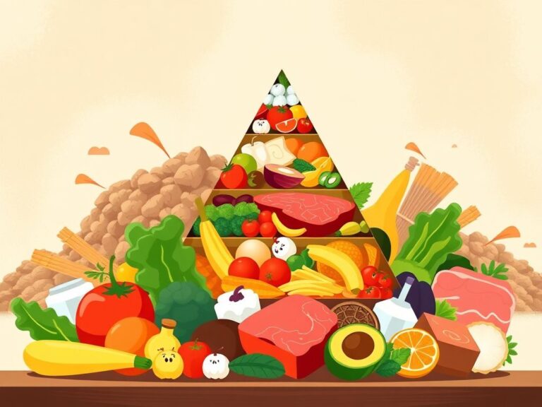 Flick International An illustration of a new food pyramid emphasizing whole foods and healthy eating choices.
