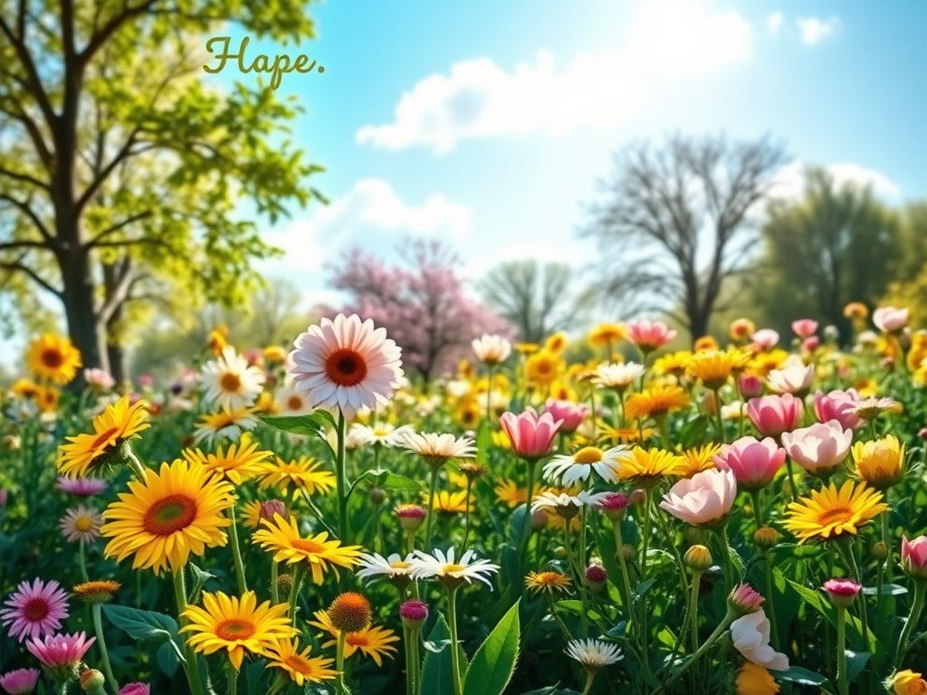 Flick International Vibrant spring garden symbolizing hope and growth in cancer survival