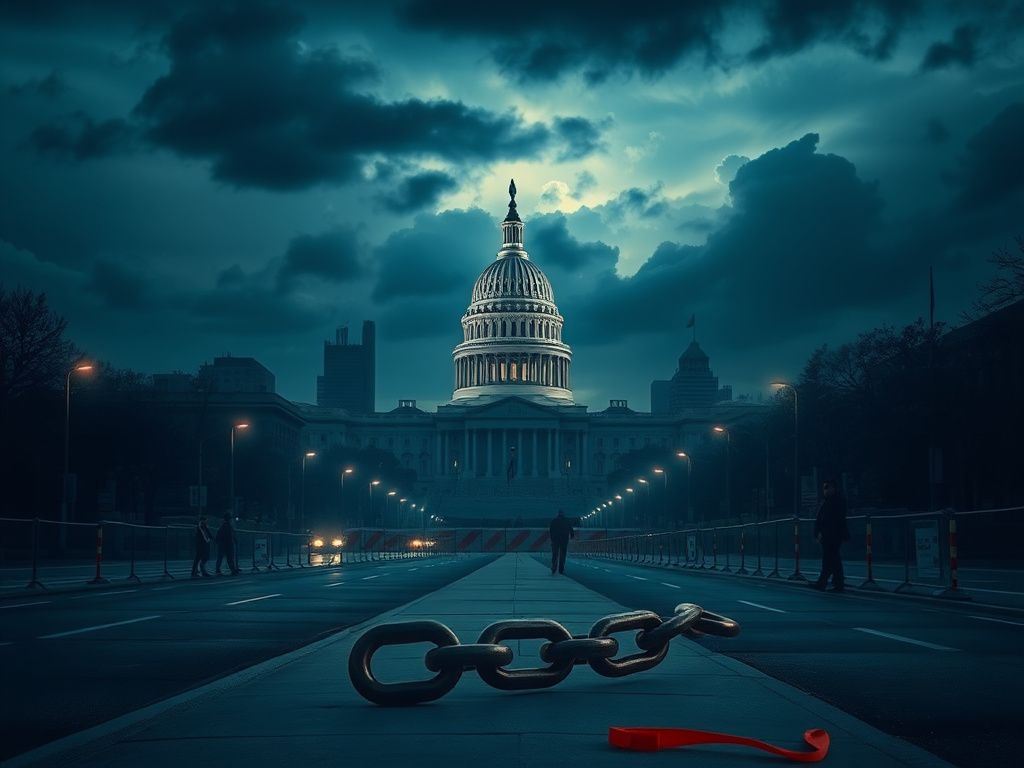 Flick International Dramatic cityscape of Minneapolis with storm clouds looming over the U.S. Capitol