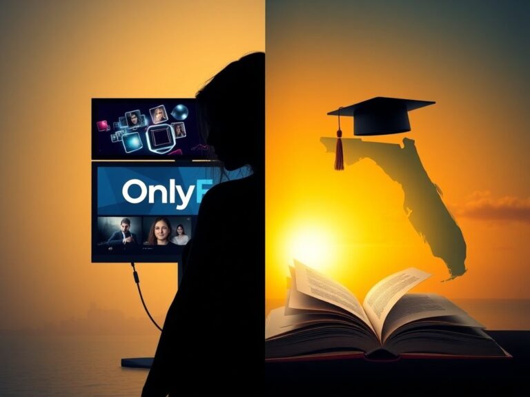 Flick International A visually striking representation of the cultural divide surrounding OnlyFans and education