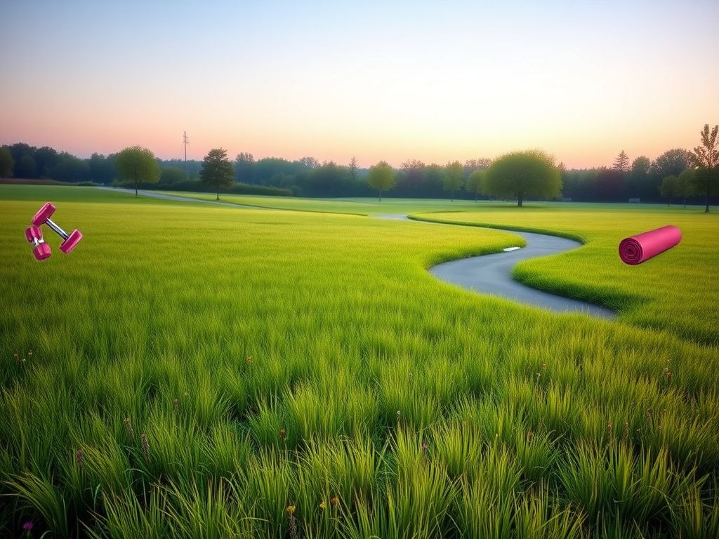 Flick International Serene park landscape with exercise equipment symbolizing mental health treatment
