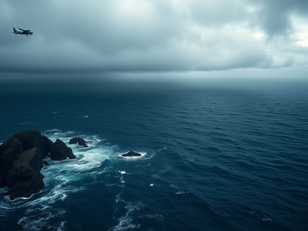 Flick International A low-flying military aircraft over the eastern Pacific Ocean near Central and South America