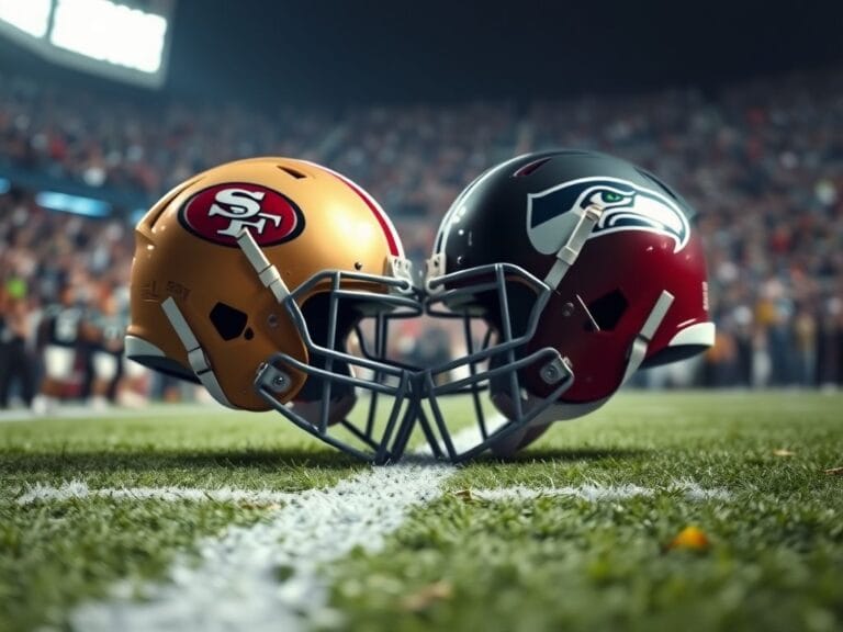 Flick International clash of 49ers and Seahawks helmets during a playoff headbutt incident