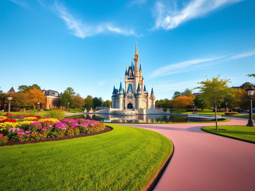 Flick International Tranquil scene of Cinderella Castle at Walt Disney World during off-peak season