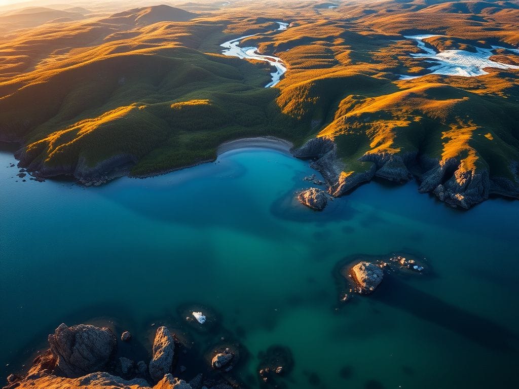 Flick International Aerial view of Cape Froward National Park showcasing lush forests and rugged cliffs