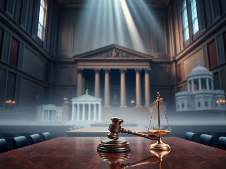 Flick International Interior view of the U.S. Supreme Court chamber highlighting grand architecture and symbols of justice