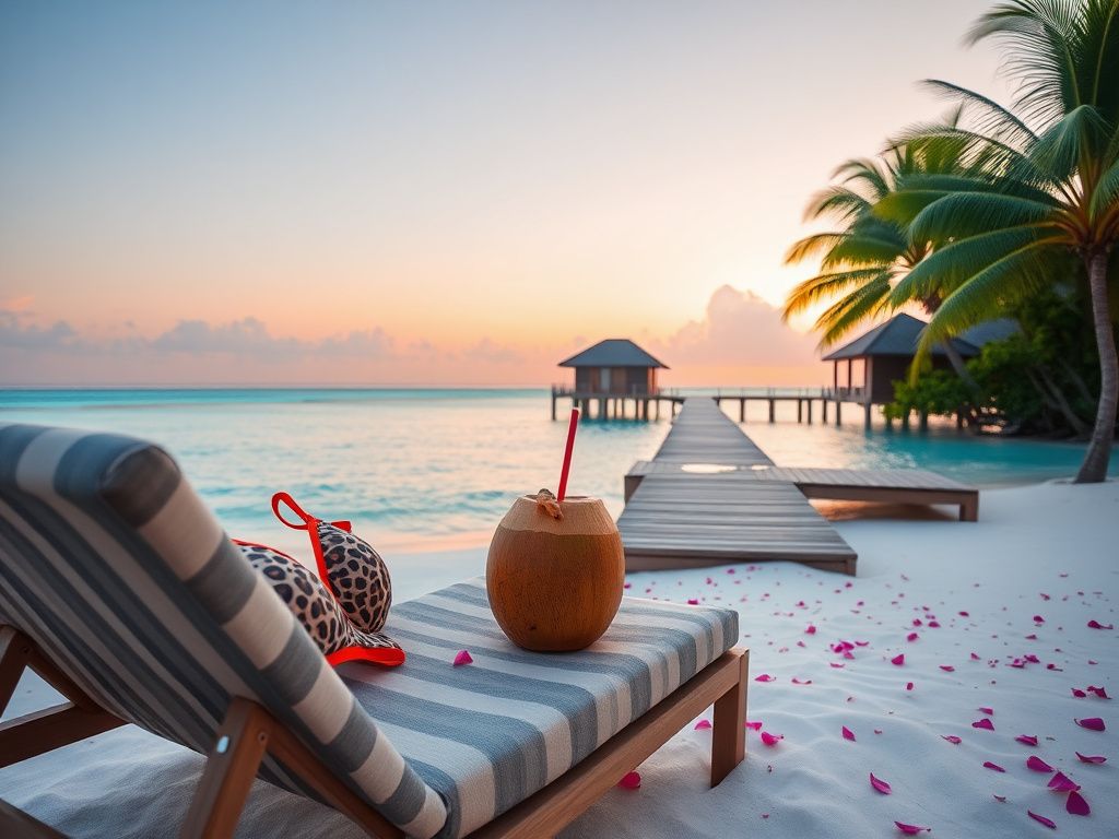 Flick International Elizabeth Hurley in a stunning cheetah-print bikini on a tropical beach in the Maldives