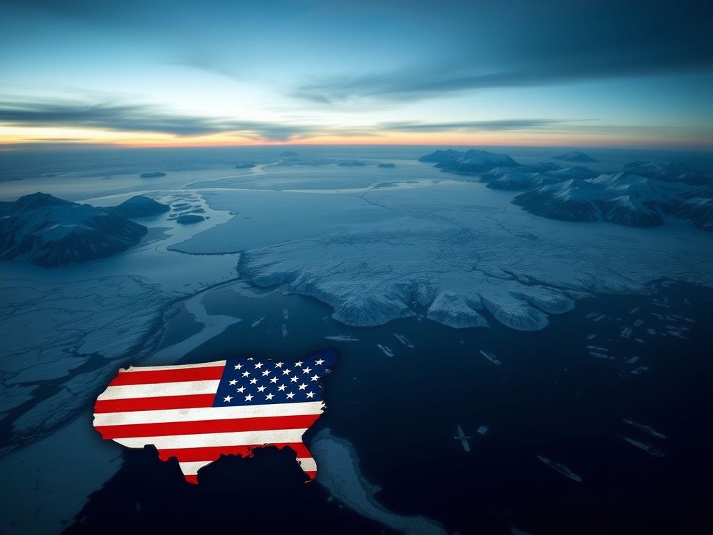 Flick International Aerial view of Greenland's icy landscape with mountains and glaciers