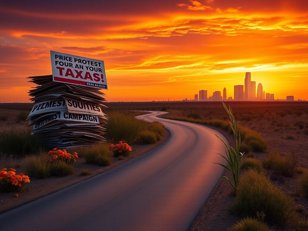 Flick International Dramatic sunset over a Texas landscape symbolizing political resilience