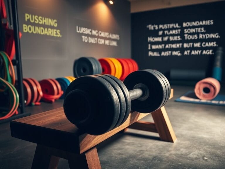 Flick International Sylvester Stallone showcasing his impressive physique in a gym setting